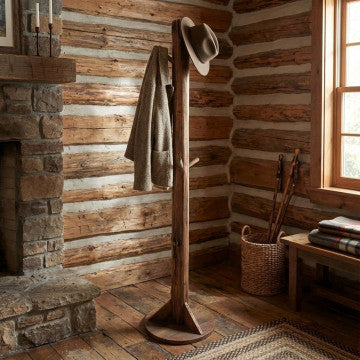 Appendiabiti in legno di pino riciclato 45x45x180 cm colore marrone