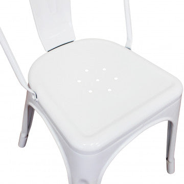 Sedia struttura metallo seduta metallo bianca 35x45x85 cm peso 4 kg