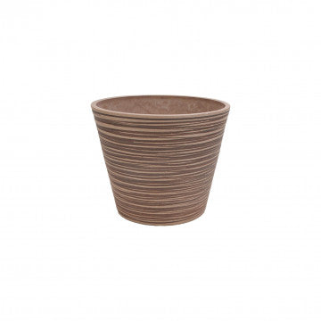 Vaso grande in fibra sintetica colore taupe, diametro 41 cm altezza 33,3 cm