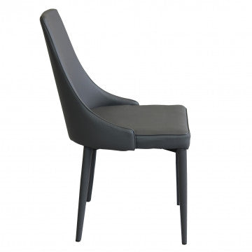 Sedia in ecopelle grigio scuro 46,5x59x89cm, peso 7,7kg