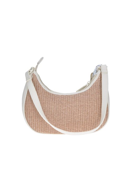 Borsa A Spalla Summer In Tessuto E Ecopelle Con Chiusura A Cerniera E Tracolla In Ecopelle Dimensioni 23x13x7 Cm