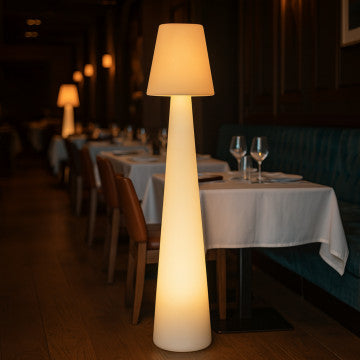 Lampada luminosa in polietilene, diametro 40 cm, altezza 152 cm, ricarica USB