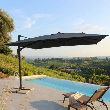 Ombrellone quadrato in poliestere e alluminio 395x395 cm
