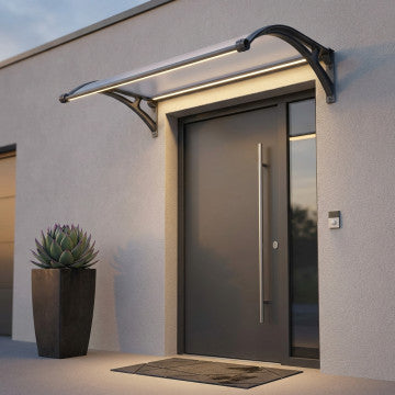 Pensilina in policarbonato 2,7 mm con LED rainbow e pannello solare