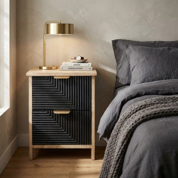 Mobiletto in legno con 2 cassetti, dimensioni 34x25x43,5 cm