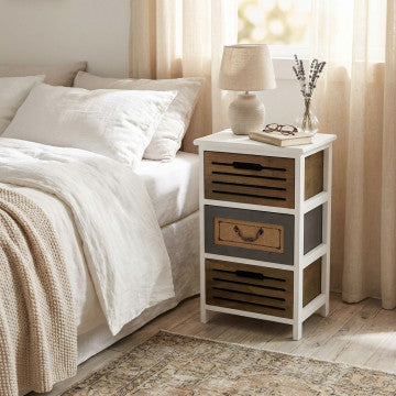 Mobiletto in legno con 3 cassetti - 35x28x56 cm
