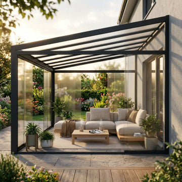 Laterale in vetro per veranda addossata 270x218 cm colore grigio scuro