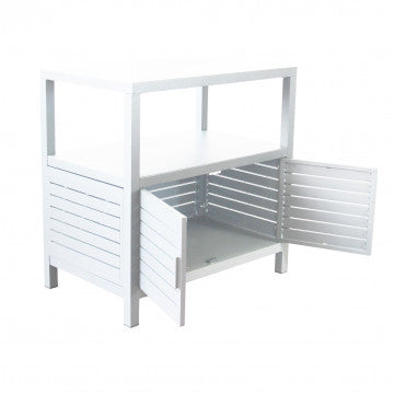 Mobiletto in alluminio verniciato bianco 90x55x90 cm peso 24 kg