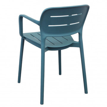 Poltrona impilabile in polipropilene verde petrolio 52,5x53x79 cm
