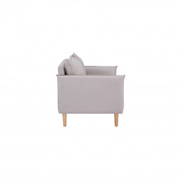 Divano 2 posti in tessuto con gambe in legno 130x84x51 cm