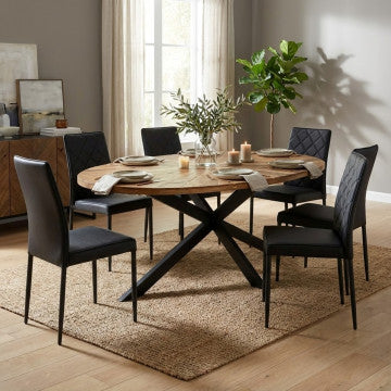 Tavolo ovale in acacia e metallo, dimensioni 220x120x77 cm