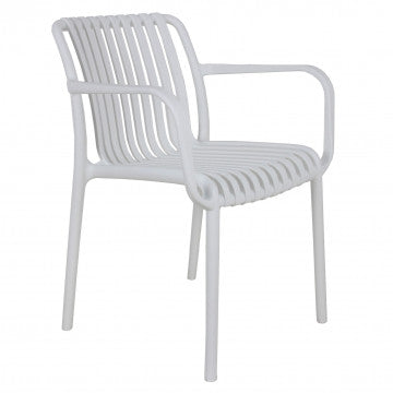 Poltrona in polipropilene impilabile, disponibile in colore bianco