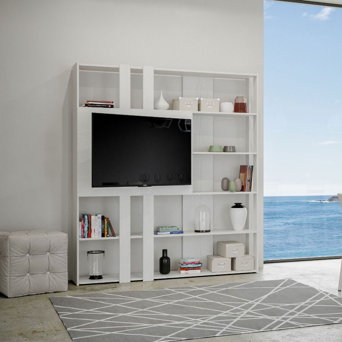 Libreria Porta TV Kato 178x204x36 cm Librerie made in italy Hobby Shop Solution   