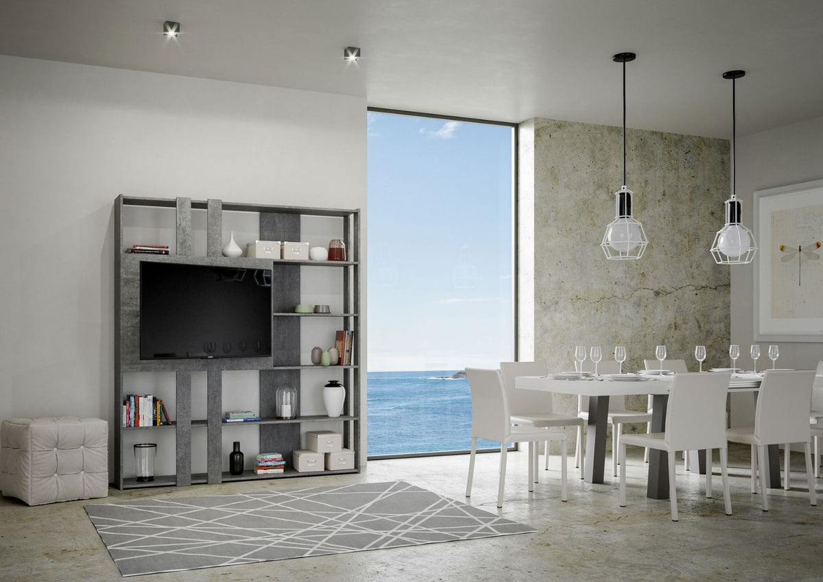 Libreria Porta TV Kato 178x204x36 cm Librerie made in italy Hobby Shop Solution   