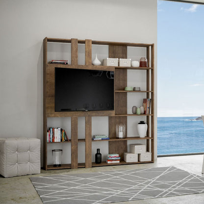 Libreria Porta TV Kato 178x204x36 cm Librerie made in italy Hobby Shop Solution Libreria L Noce 