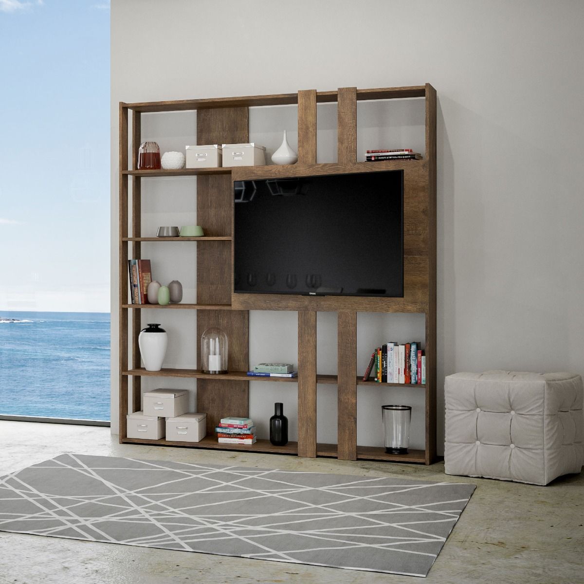 Libreria Porta TV Kato 178x204x36 cm Librerie made in italy Hobby Shop Solution   