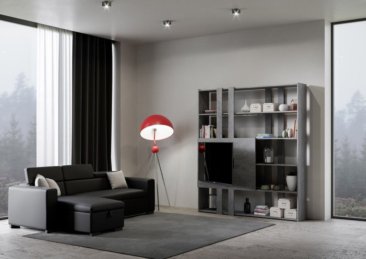 Libreria Porta TV Kato 178x204x36 cm Librerie made in italy Hobby Shop Solution   