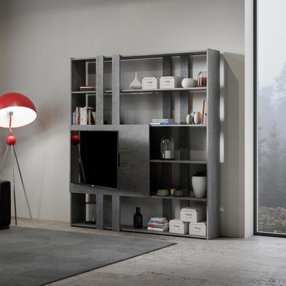 Libreria Porta TV Kato 178x204x36 cm Librerie made in italy Hobby Shop Solution   