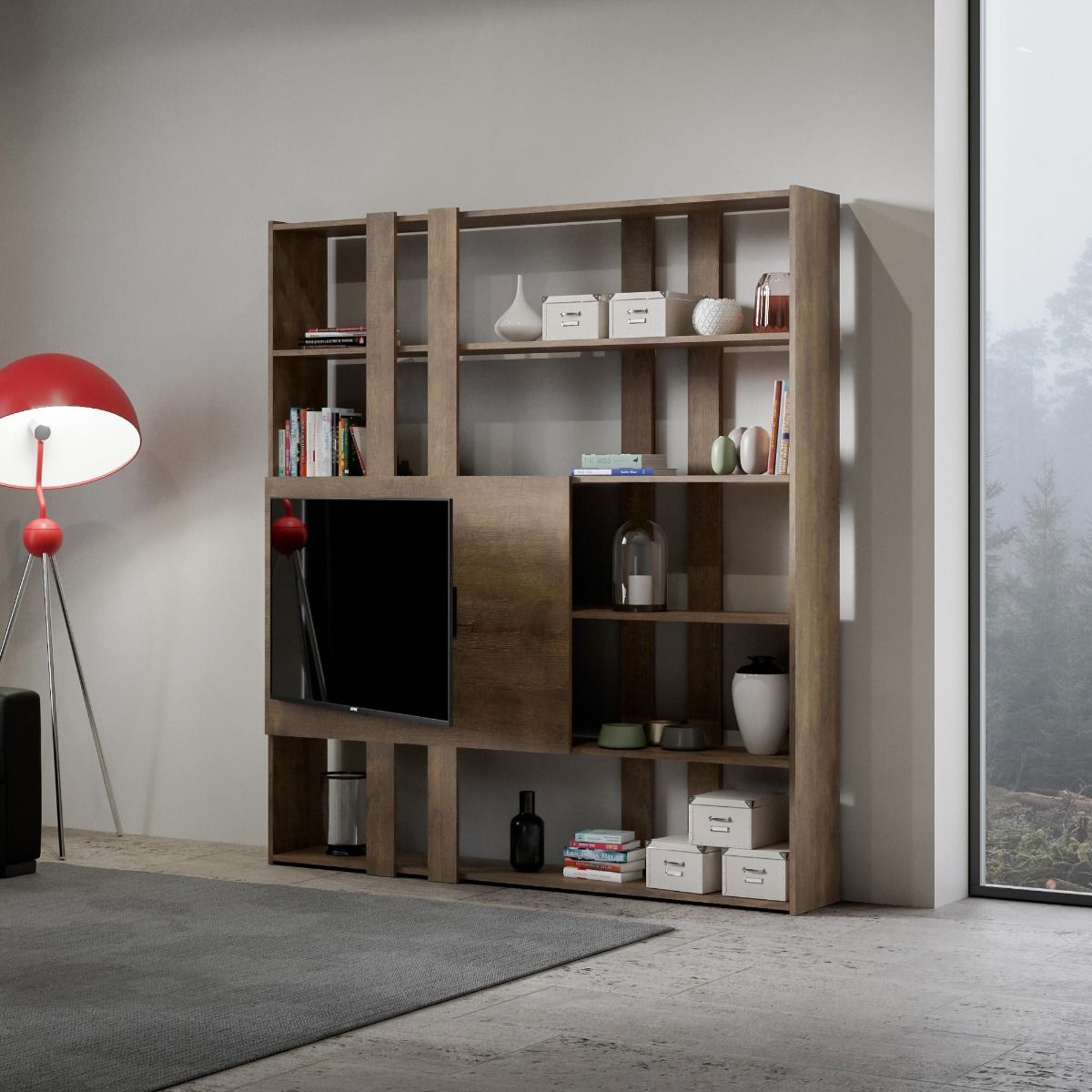Libreria Porta TV Kato 178x204x36 cm Librerie made in italy Hobby Shop Solution   