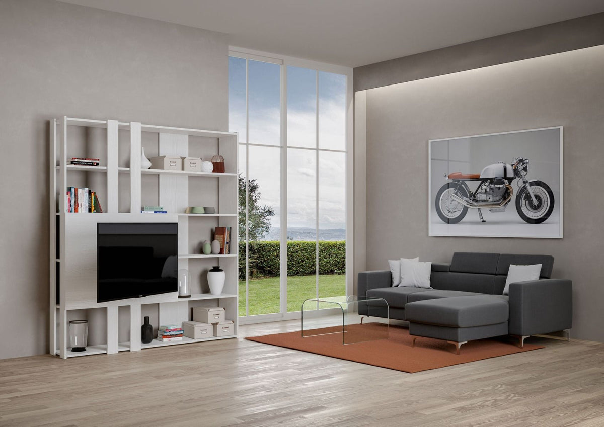 Libreria Porta TV Kato 178x204x36 cm Librerie made in italy Hobby Shop Solution   