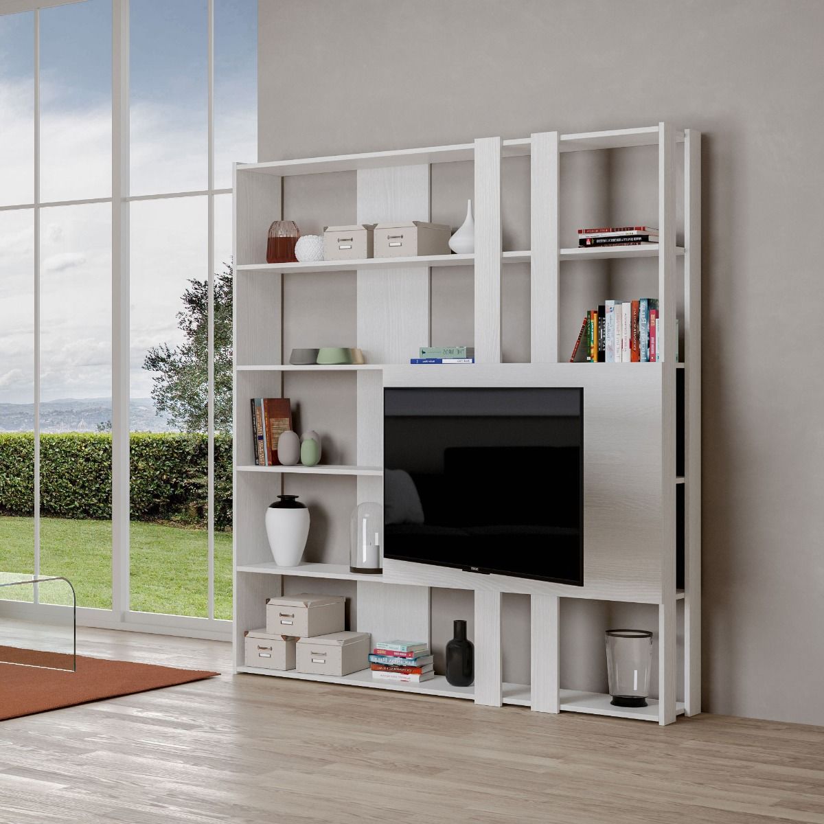 Libreria Porta TV Kato 178x204x36 cm Librerie made in italy Hobby Shop Solution   