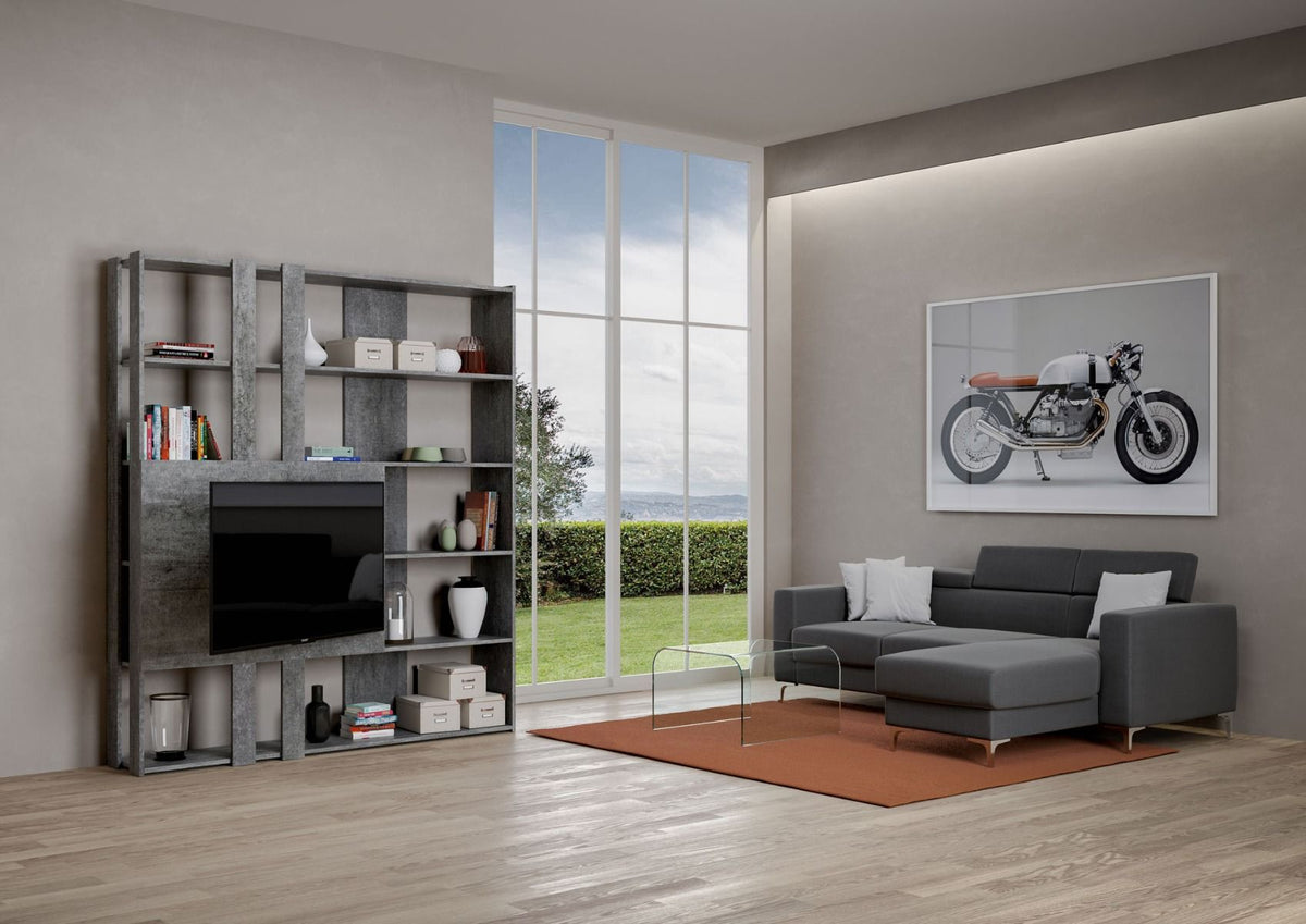 Libreria Porta TV Kato 178x204x36 cm Librerie made in italy Hobby Shop Solution   