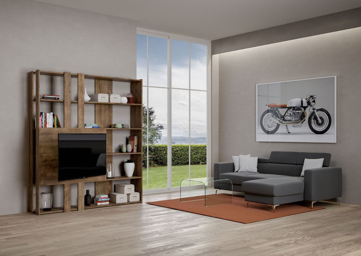 Libreria Porta TV Kato 178x204x36 cm Librerie made in italy Hobby Shop Solution   