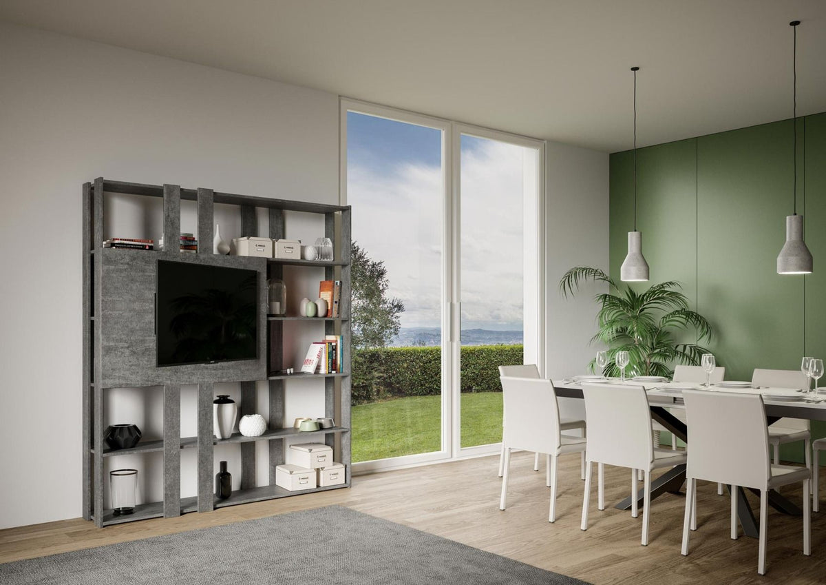 Libreria Porta TV Kato 178x204x36 cm Librerie made in italy Hobby Shop Solution   