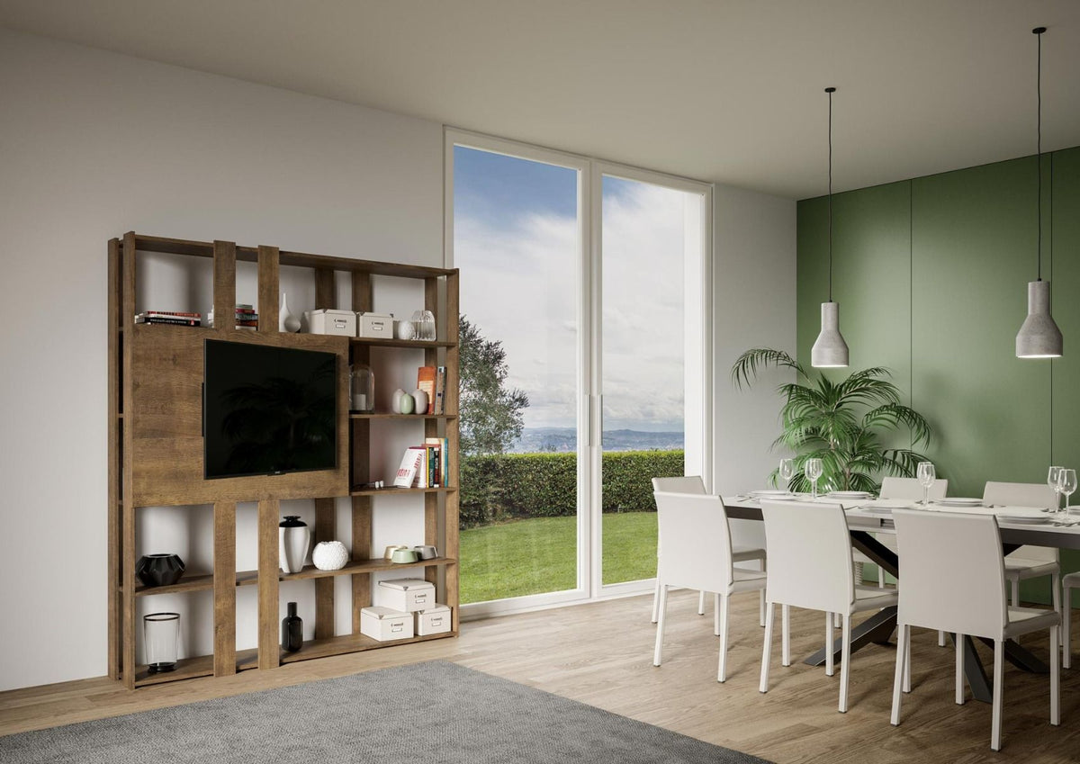 Libreria Porta TV Kato 178x204x36 cm Librerie made in italy Hobby Shop Solution   