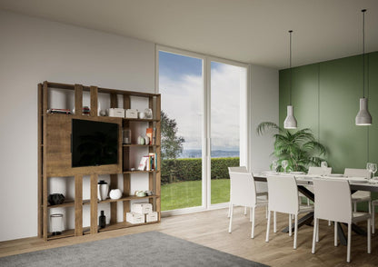 Libreria Porta TV Kato 178x204x36 cm Librerie made in italy Hobby Shop Solution   