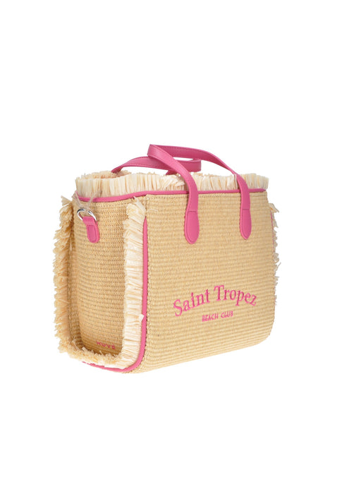 Borsa A Mano KUVE Ibiza In Raffia Con Chiusura A Cerniera E Tracolla Dimensioni 33x25x14 Cm