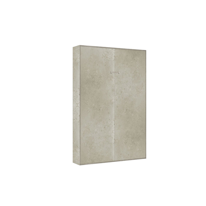 Letto matrimoniale francese Kentaro effetto cemento chiuso, stile industriale e compatto per arredamenti contemporanei.