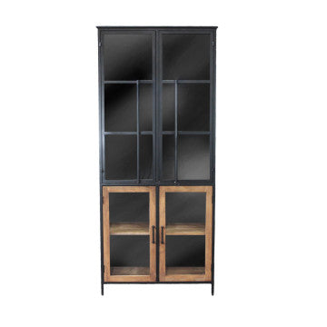 Mobile in ferro e legno con struttura mista, altezza 139,7 cm
