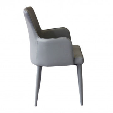 Poltrona in ecopelle grigio chiaro, dimensioni 56x54x89 cm, peso 8,3 kg