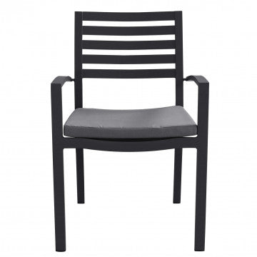 Poltrona in alluminio con cuscino - 46x62x84 cm