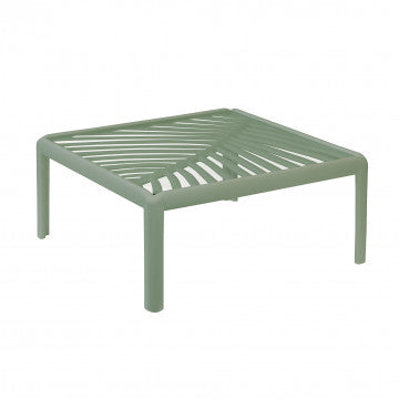 Tavolino salotto struttura polipropilene, piano vetro, 70x70x32 cm