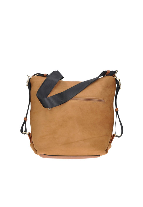 252342 Borsa a Tracolla Cayetana in Camoscio con Chiusura a Cerniera e Tasca Posteriore Misura 32x27x12 cm Pepe Moll