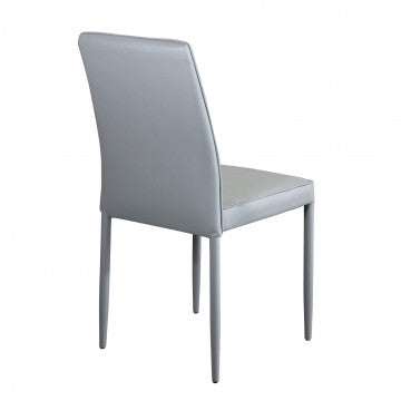 Sedia struttura acciaio seduta ecopelle grigio chiaro h91 cm