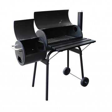 Barbecue a carbonella con affumicatore, struttura acciaio nero 110x64x113,5 cm