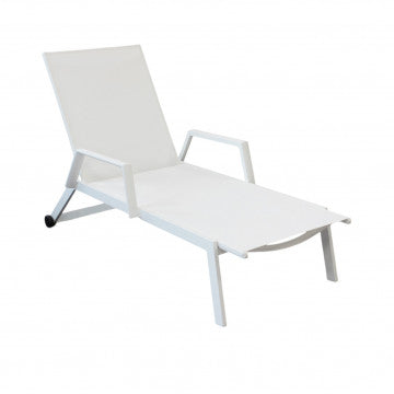 Lettino impilabile struttura alluminio verniciato textilene 195x72x53 cm