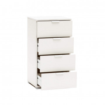 Mobiletto 4 cassetti in truciolare bilaminato bianco 45x38x85 cm