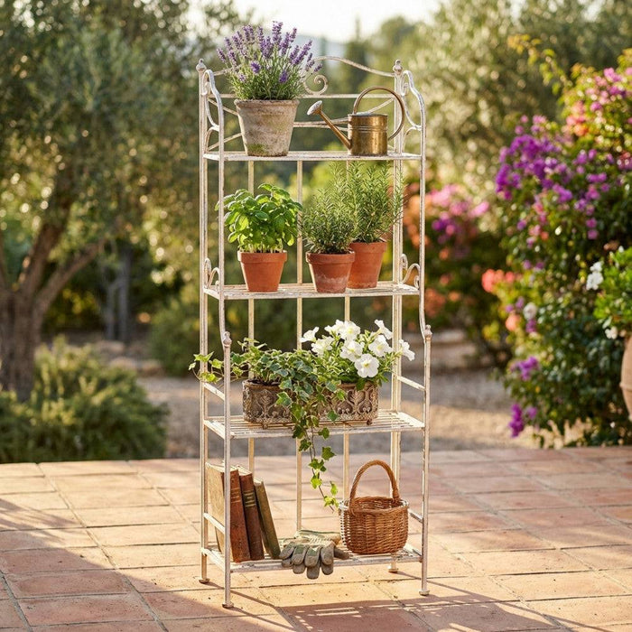 Étagère Noelle 4 Piani Acciaio Bianco 61x32x156h cm