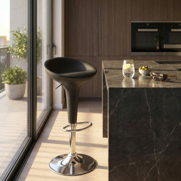 Sgabello regolabile in metallo e plastica grigio 39,5x44,5x58-78 cm