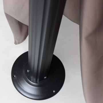 Base del gazebo con supporto in alluminio nero, piedistallo stabile e resistente per uso esterno.