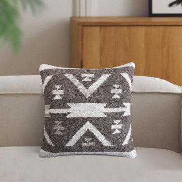 Cuscino quadrato cotone e lana avorio 45 x 45 cm altezza 8 cm