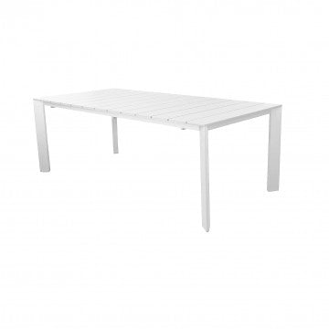 Tavolo alluminio verniciato bianco dimensioni 215/280x100x75,5 cm