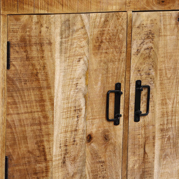 Mobile in legno di mango con 3 ante, 150x40x90 cm, struttura in metallo