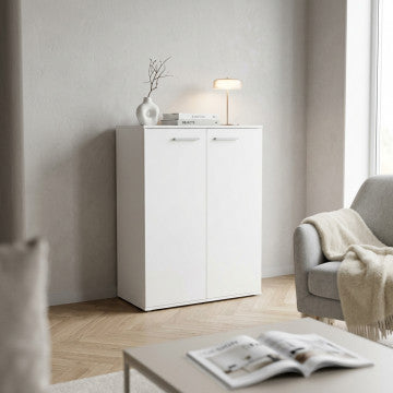 Mobiletto 2 ante in truciolare bilaminato bianco 71x36x83 cm