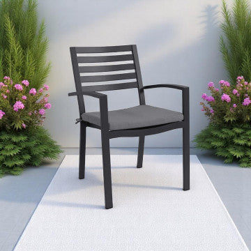 Poltrona in alluminio con cuscino - 46x62x84 cm
