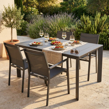 Tavolo alluminio verniciato 165/215 x 85 cm, altezza 75,5 cm
